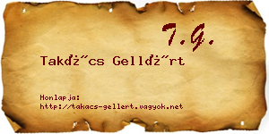 Takács Gellért névjegykártya